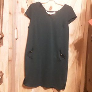 Dark Green Sheath dress..Pockets..